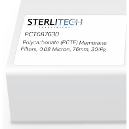 STERLITECH Polycarbonate (PCTE) Membrane Filters, 0.8 Micron, 76mm, PK30 PCT087630